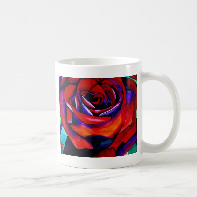 Mug Art original rose de la passion rouge (Droite)