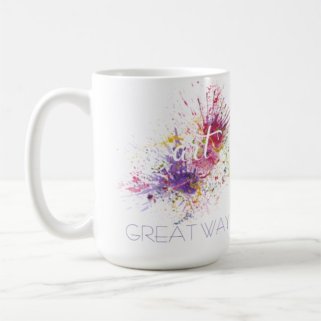 Mug ART, Paint Spatters, Idéal pour passer une journée (Gauche)
