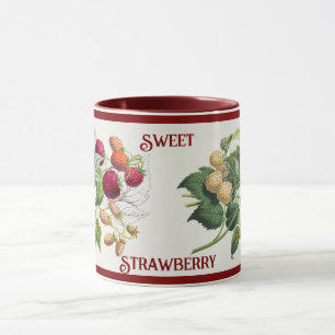 Mug Art personnalisé nom fraise sucrée vintage