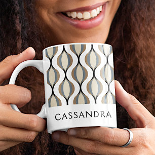 Mug Art Personnalisé Taupe Beige Marron Gris Blanc Noi