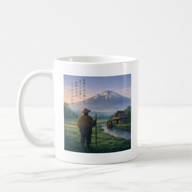 Mug Art Poème Japonais – Campagne Nostalgique JA (Gauche)