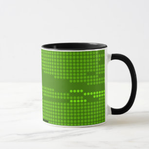 MUG ART POINTS DE RÉTRO DE NEON NOIR EN LIME VERT