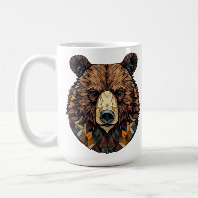 Mug Art polygonal d'un visage d'ours (Gauche)
