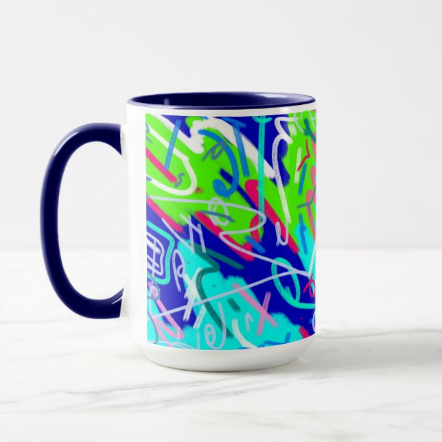 Mug Art pop bleu et vert (Gauche)
