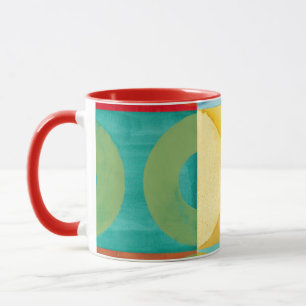 Mug Art Pop brillant avec cercles et Carré