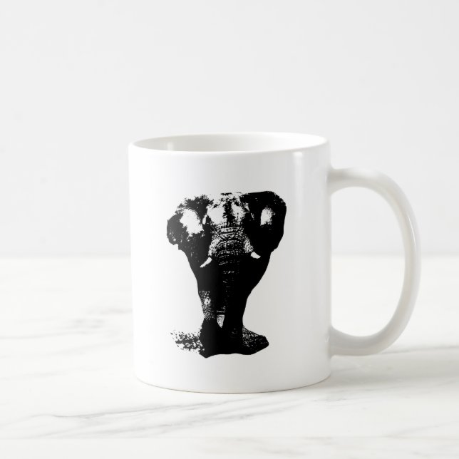 Mug Art pop Eléphant Noir & Blanc (Droite)