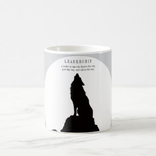 Mug Art Pop Loup Hurleur Chef Gris Noir