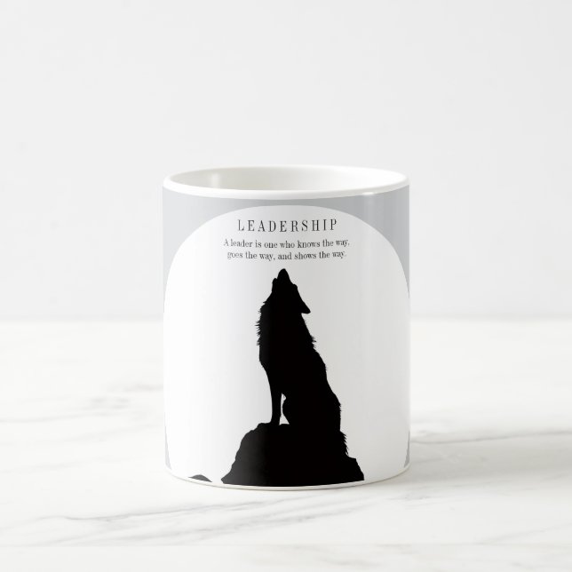 Mug Art Pop Loup Hurleur Chef Gris Noir (Centre)