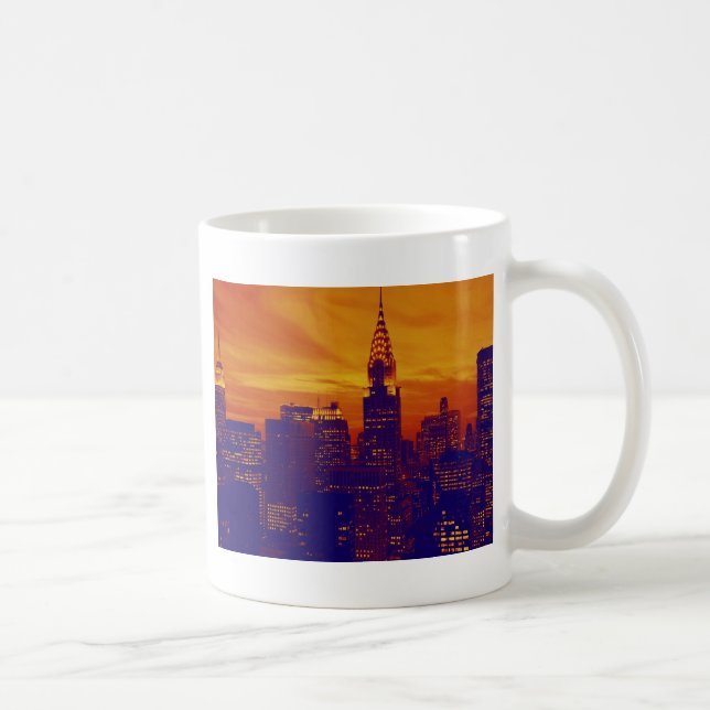 Mug Art pop orange bleu New York City (Droite)
