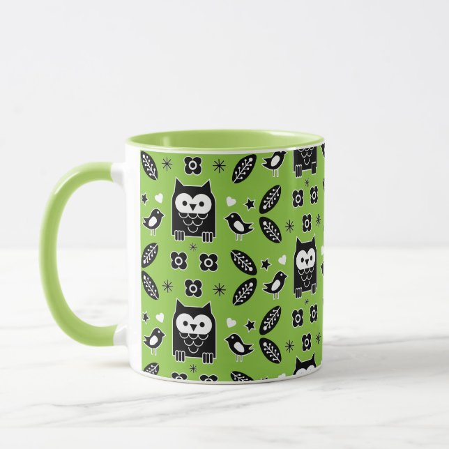 Mug Art populaire de Chouette scandinave (Gauche)