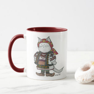 Mug Art populaire d'Ukrainien de chats de Hutsul