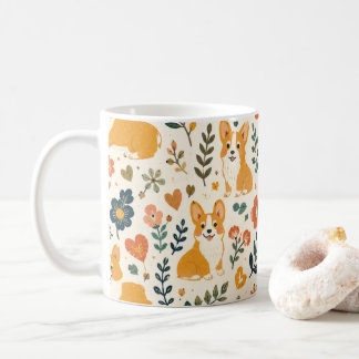 Mug Art populaire fantaisiste de chien mignon dessiné