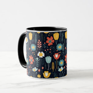 Mug Art populaire scandinave coloré Floral