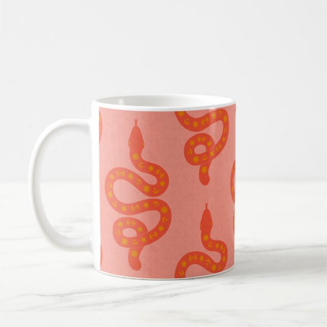 Mug Art populaire texturé grunge sorcière serpent oran (Gauche)