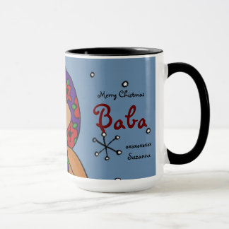 Mug Art populaire ukrainien de fille de Joyeux Noël