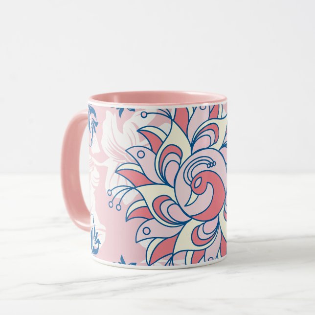 Mug Art Rangoli, Vie Lumineuse, Floral (Devant gauche)