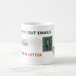MUG ART RECYCLE AMUSANT : 'STOCKER LES EMAILS...'