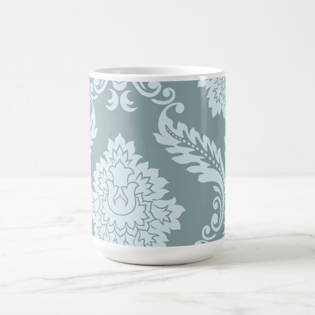 Mug Art Rococo Damassé I Bleu Canard+Turquoise (Centre)