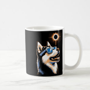 Mug Art Solaire Eclipse Husky Chien Portant des lunett