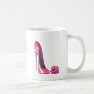 Mug Art stylet rose de chaussure et de rose de rose