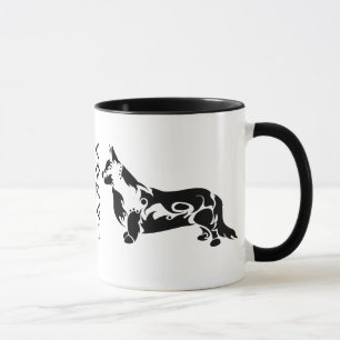 Mug Art tribal de corgi de Gallois de cardigan