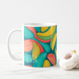 Mug Art Tropical Rétro Organique Tourbillon Couleurs A