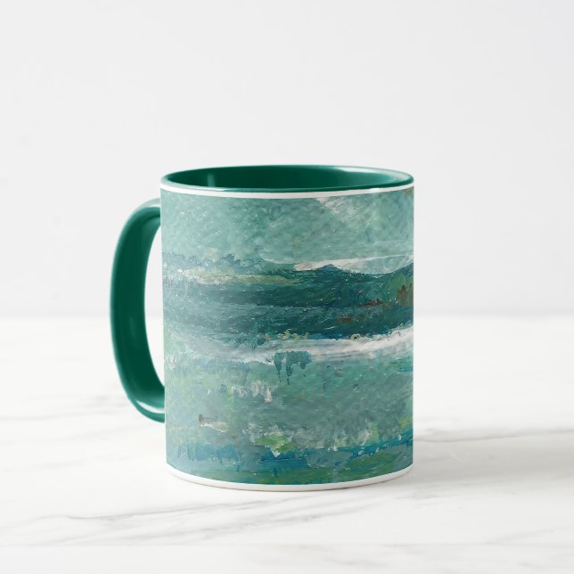 Mug Art Turquoise Abstrait (Devant gauche)