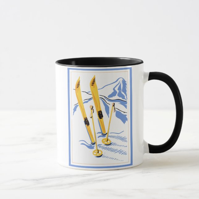 Mug Art vintage de ski (Droite)
