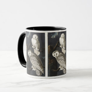 Mug Art vintage d'oiseau de nuit chouette harfang d'Au