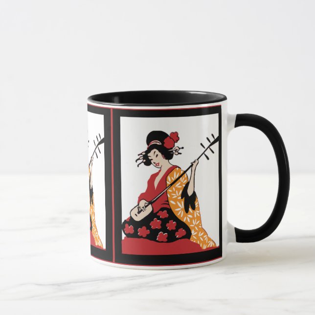 Mug Art Vintage Geisha & Shamisen (Droite)