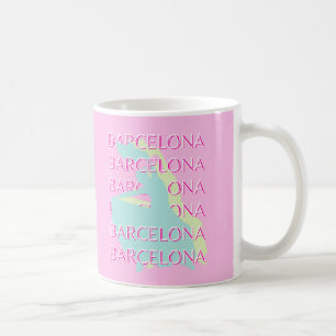 Mug Art Voyage de Barcelone, Espagne Art Voyage, Rose