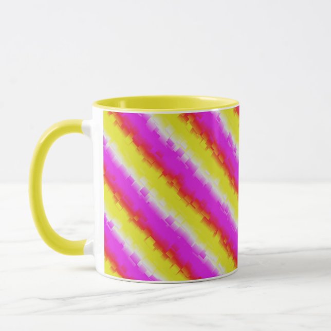 Mug Artdeco rose Jaune Artdeco Arc-en-ciel rayures (Gauche)