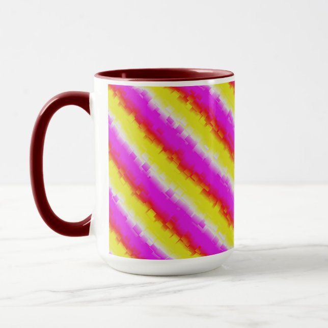 Mug Artdeco rose Jaune Artdeco Arc-en-ciel rayures (Gauche)