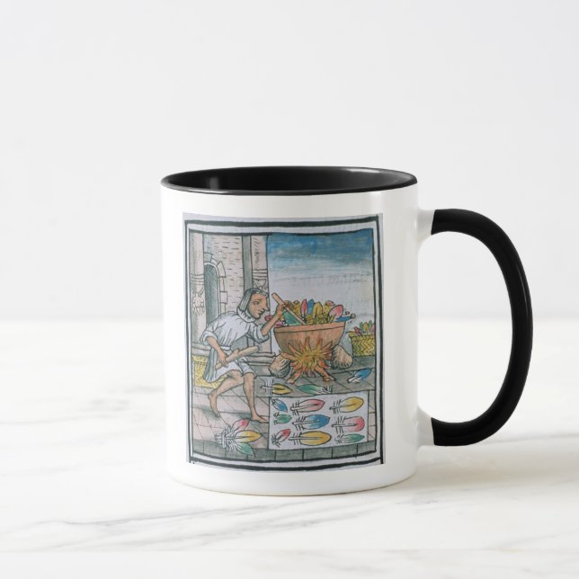 Mug Artisans aztèques teignant des plumes (Droite)