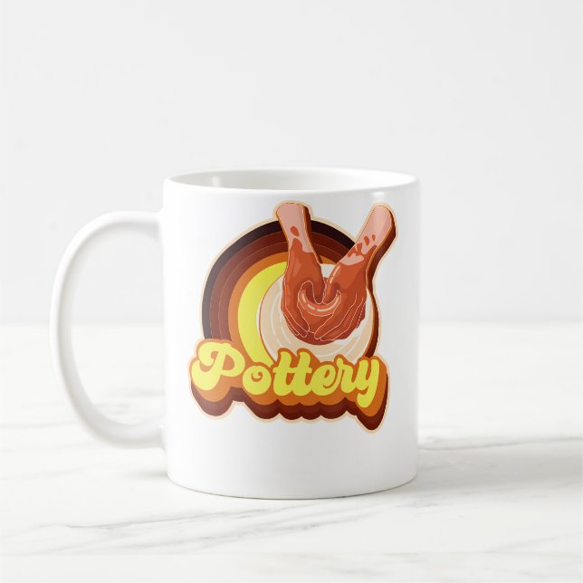 Mug Artiste de céramique de poterie Rétro 70S Poterie (Gauche)