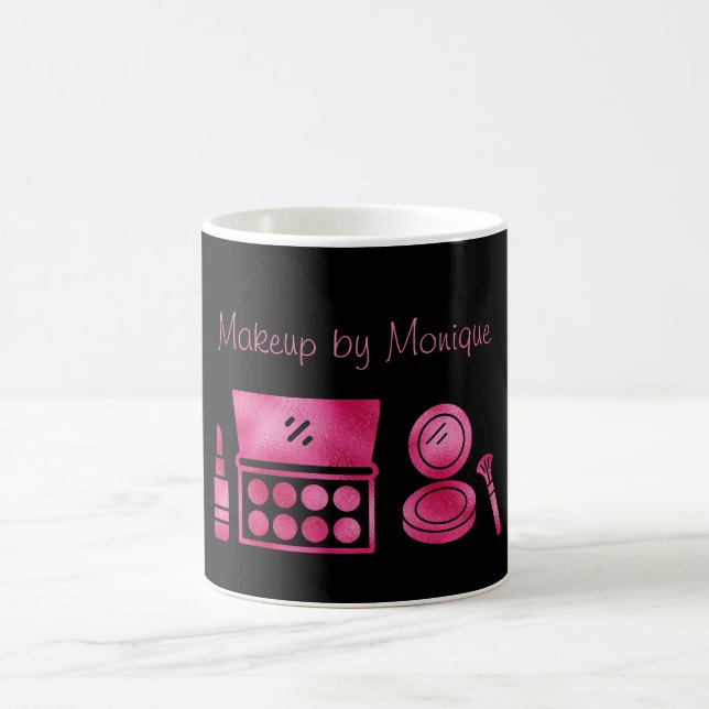 Mug Artiste de maquillage noir et rose chaud Glam Pers (Centre)