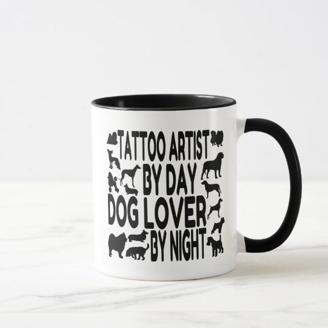 Mug Artiste de tatouage Amoureux des chiens (Droite)