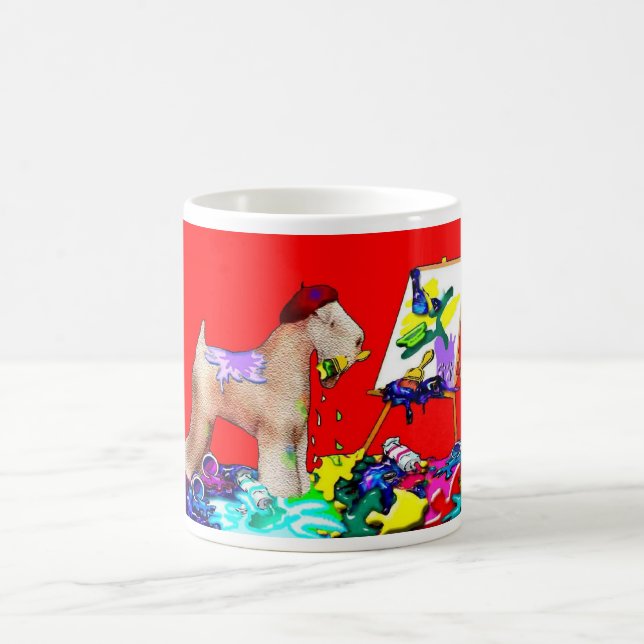 Mug Artiste de Terrier roux (Rouge Bkgd) (Centre)