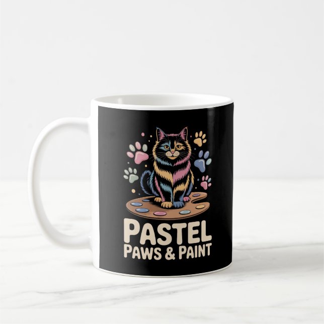 Mug Artiste Drôle Chat Peintre Désordonné Pattes (Gauche)