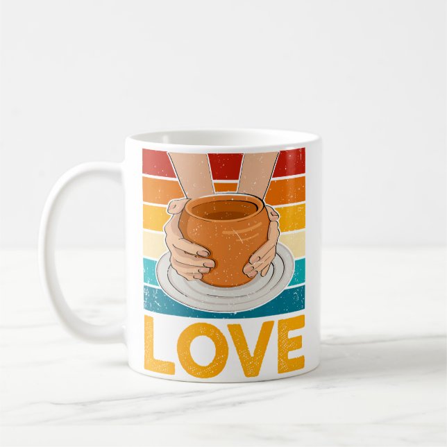 Mug Artiste en céramique - Amour de la poterie rétro e (Gauche)