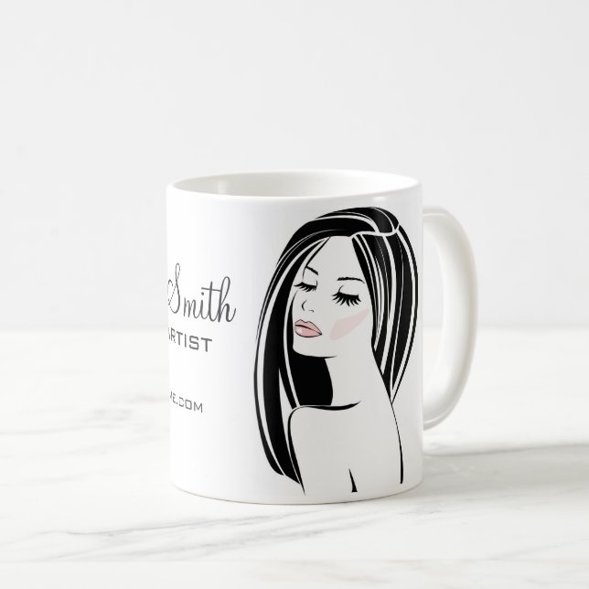 Mug Artiste maquillage Femme Face longs cils marque (Devant droit)