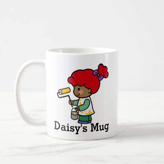 Mug Artiste Peintre mignon avec rouleau (Gauche)