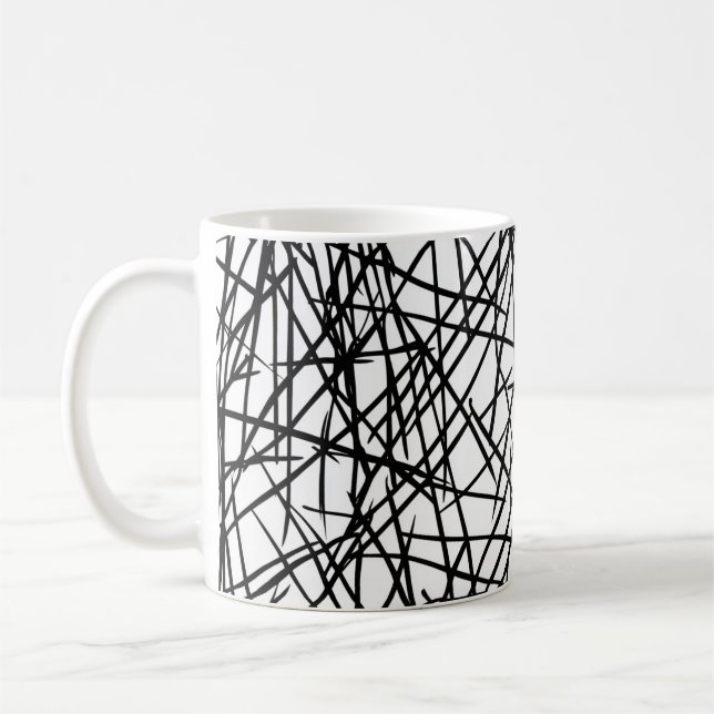 Mug Artistic Chaotic Line Scribble Design 🎨 (Gauche)