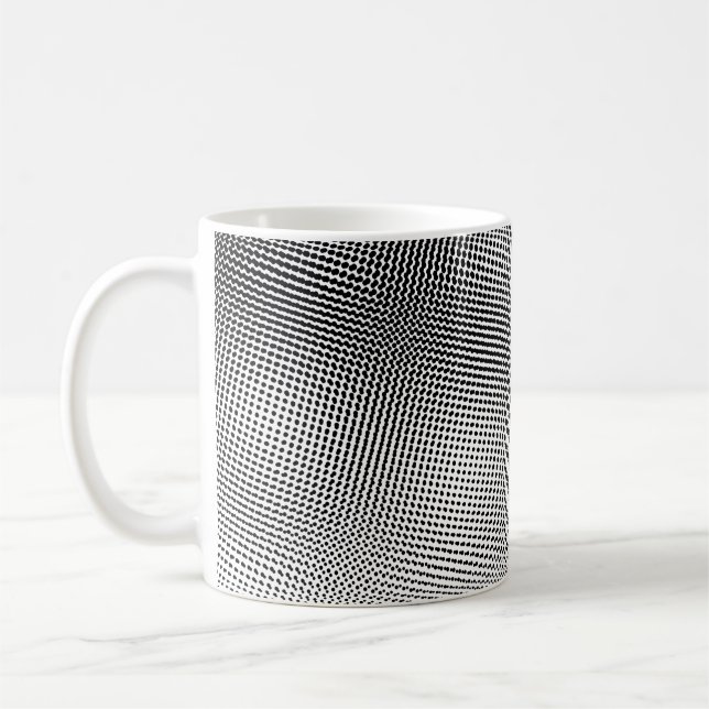 Mug Artsy, Motif Moiré noir et blanc (Gauche)