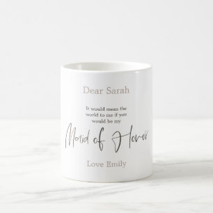 Mug Arty Brown Script tendance Demande de servante d'h