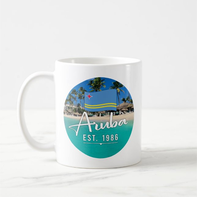 Mug "Aruba Est. Plage Drapeau 1986" (Gauche)
