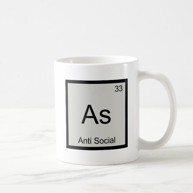 Mug As - Anti Social Funny Chimie Élément Symbole T (Droite)