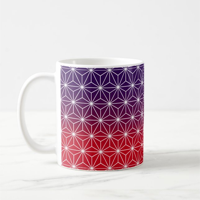 Mug Asanoha japonais traditionnel Rouge et pourpre (Gauche)