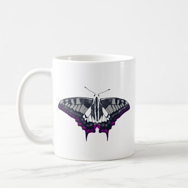 Mug Asexual Flag Swallowtail (Gauche)