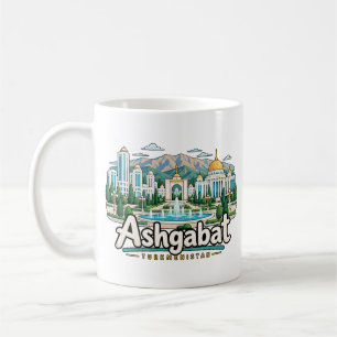 Mug Ashgabat Turkménistan Art de Voyage Dessiné à la M